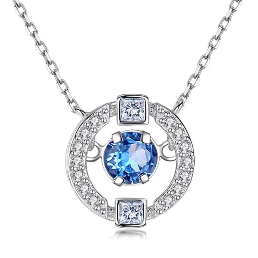 925 Sterling S Dancing Stone Crystal CZ Necklace